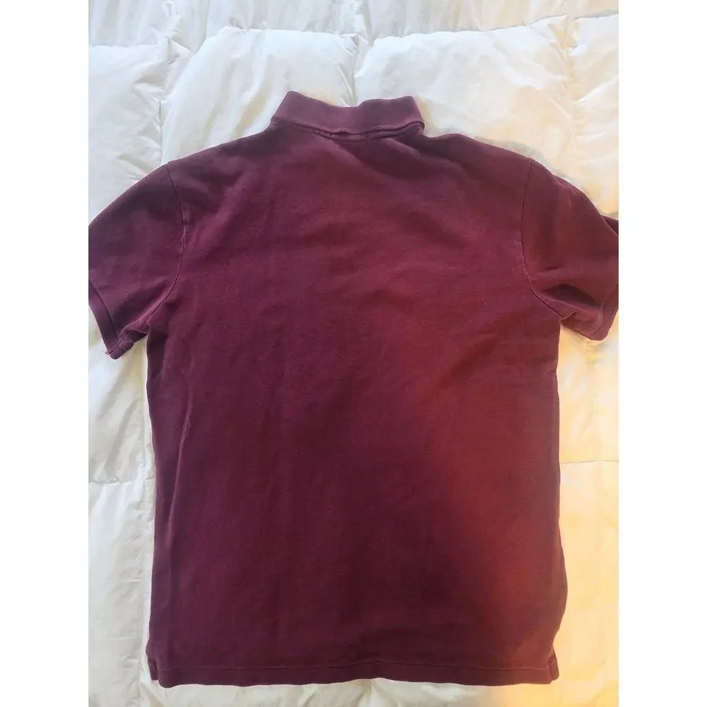 Polo Ralph Lauren Devi Bear Logo Burgundy Polo women's medium size Maroon